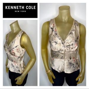 KENNETH COLE Silk Floral Lace Cami Tank 6 Petite